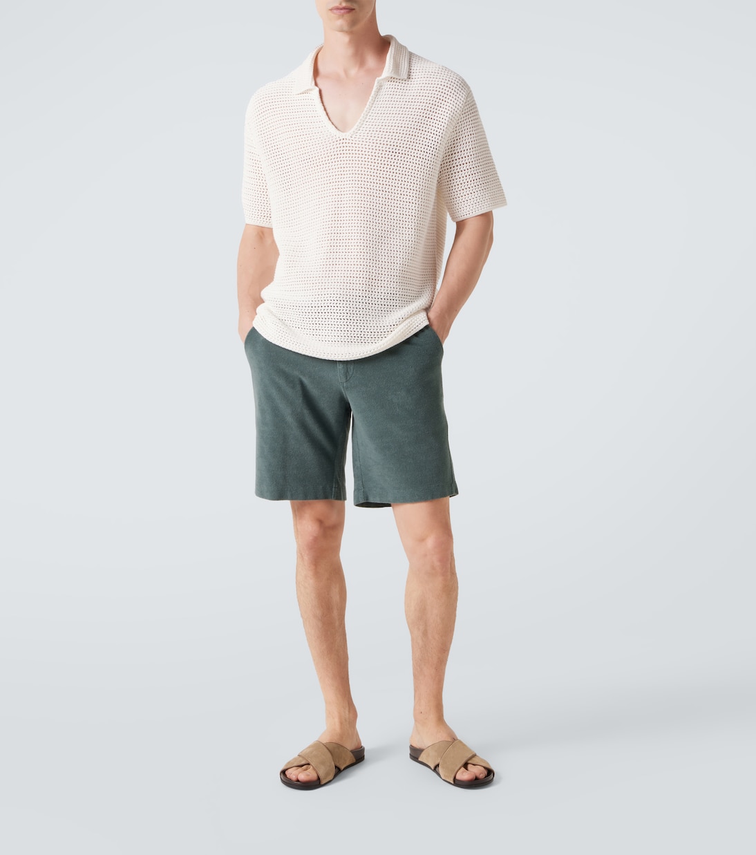 Cotton terry shorts | Fedeli