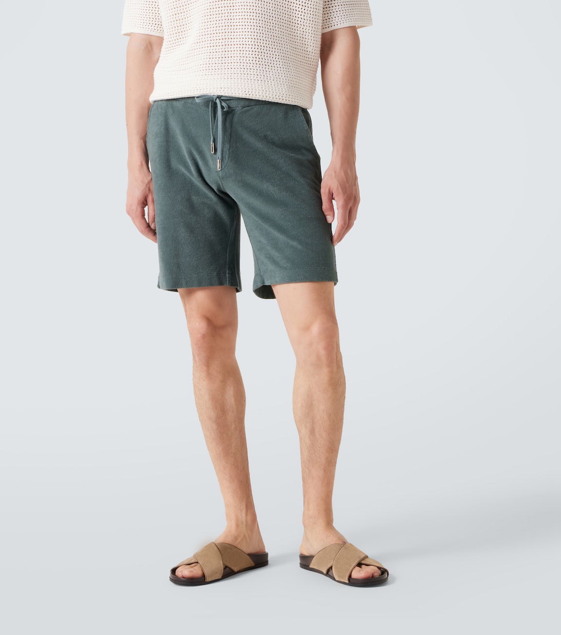 Cotton terry shorts | Fedeli