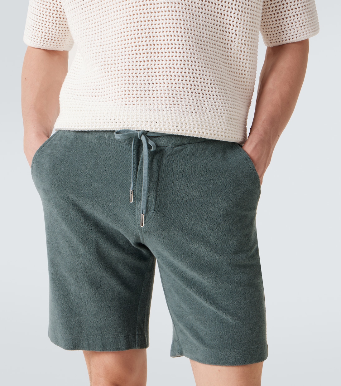 Cotton terry shorts | Fedeli