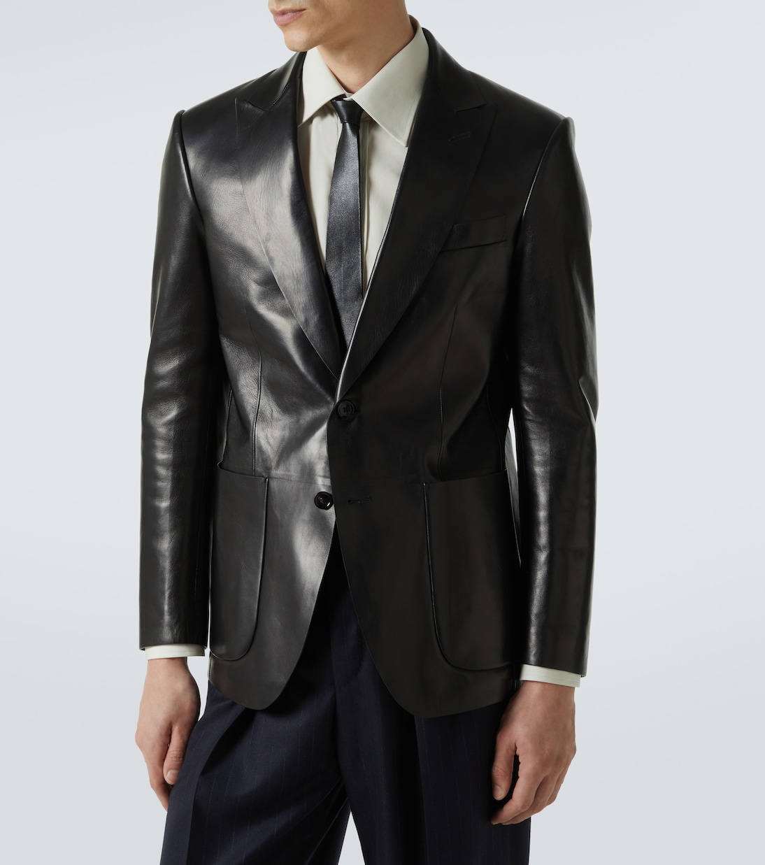 Single-breasted leather blazer | Tom Ford