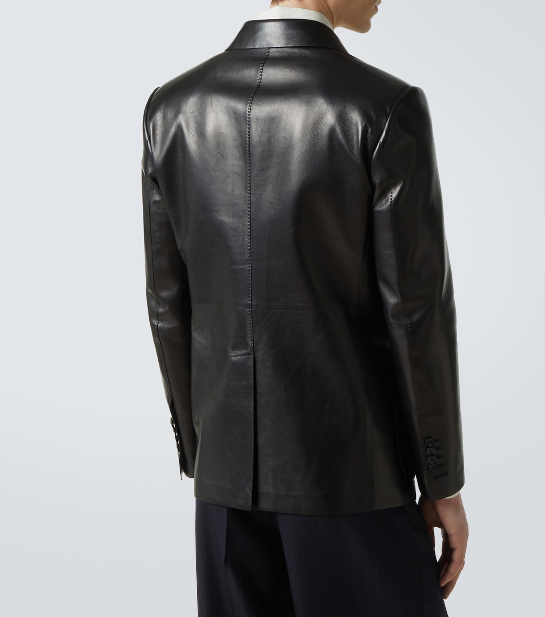 Single-breasted leather blazer | Tom Ford