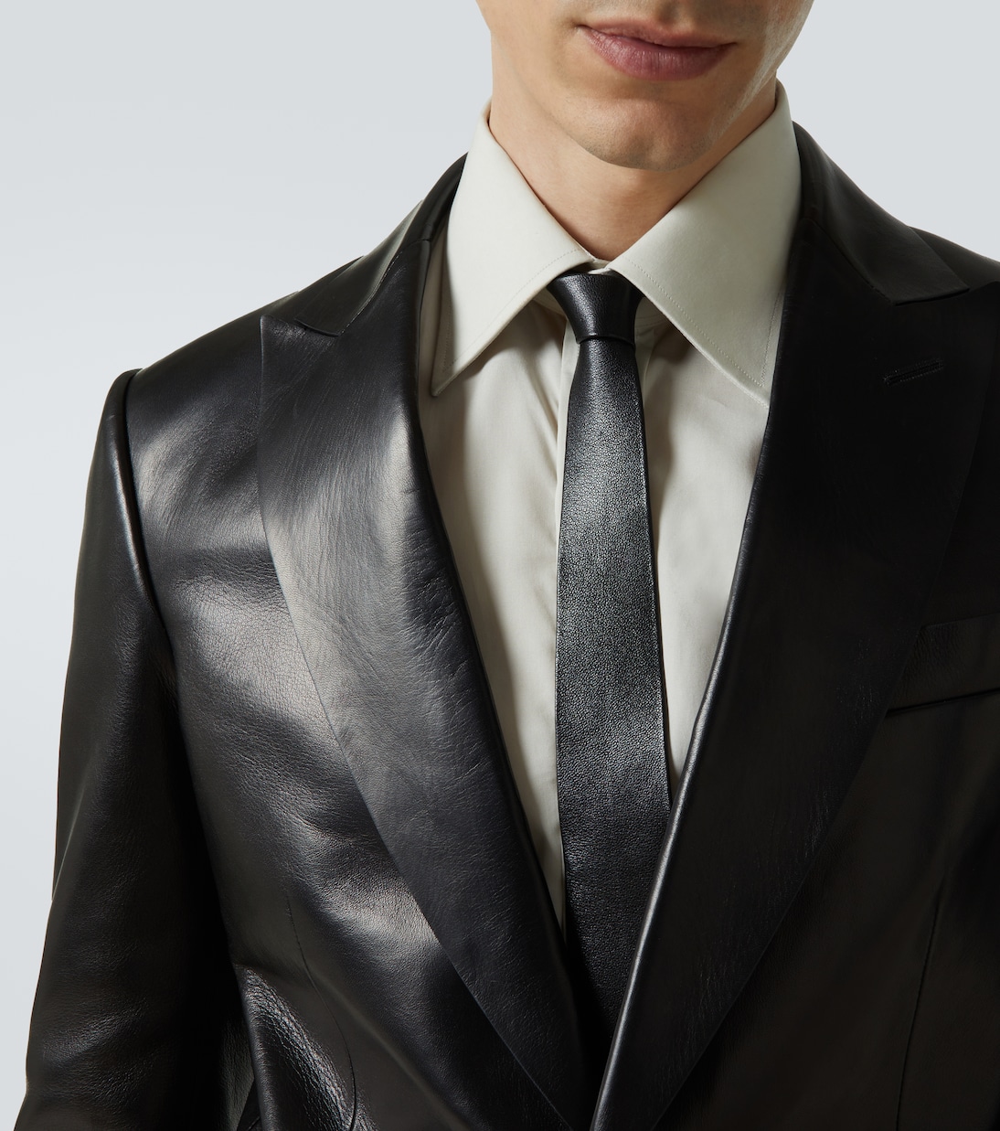 Single-breasted leather blazer | Tom Ford