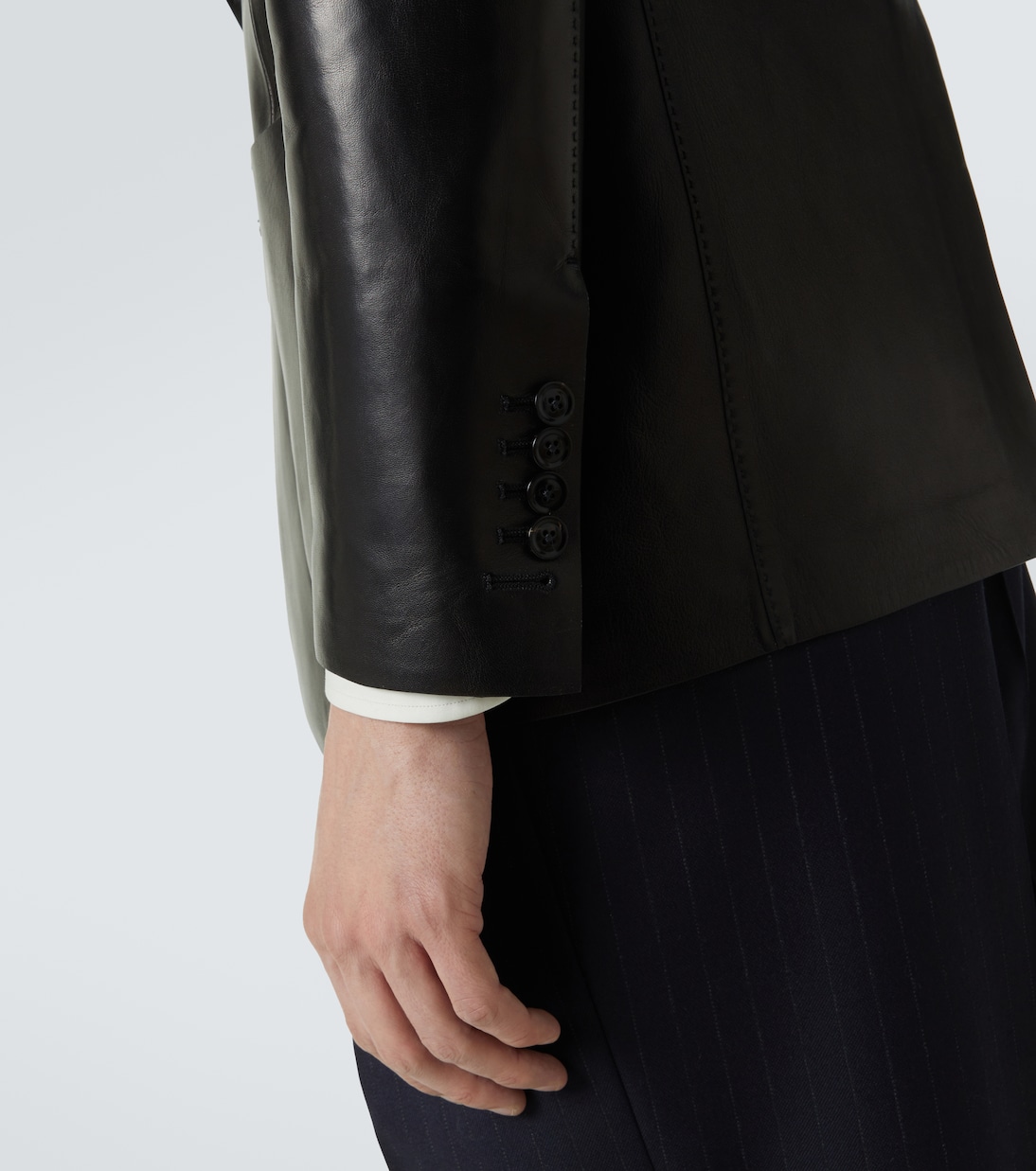 Single-breasted leather blazer | Tom Ford