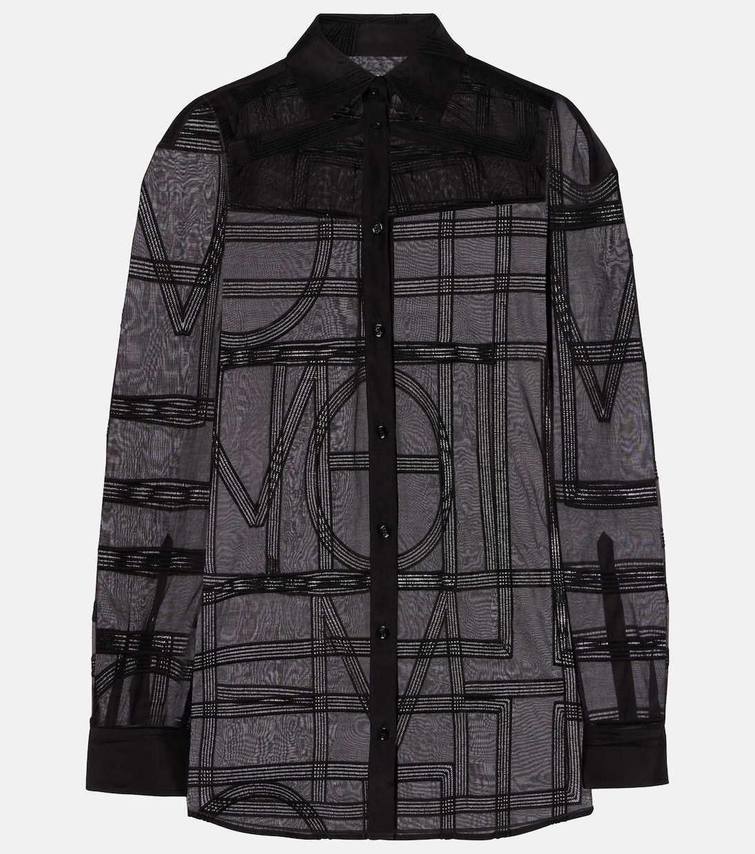 Embroidered cotton and silk voile shirt | Toteme
