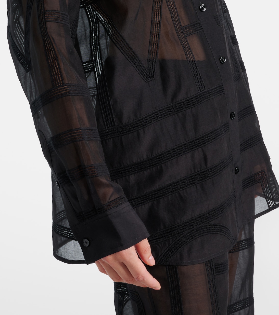 Embroidered cotton and silk voile shirt | Toteme