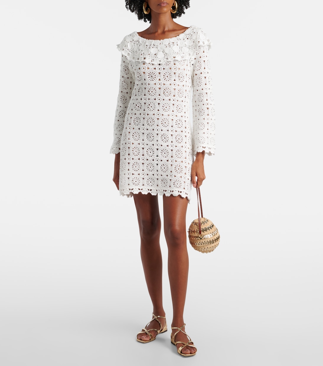 Envalira cotton crochet minidress | Rixo