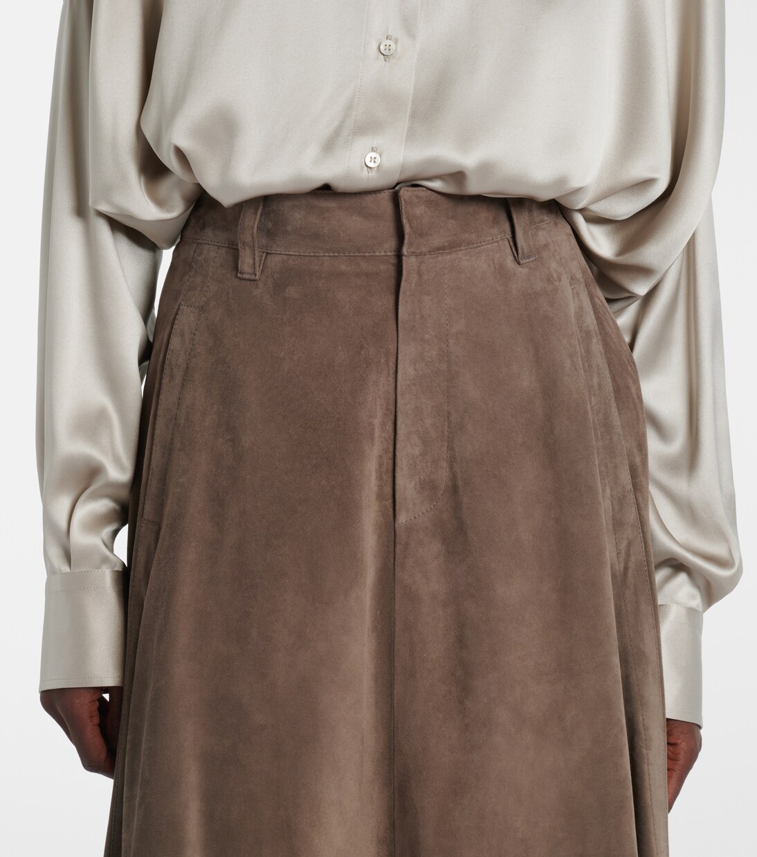 Suede midi skirt | Brunello Cucinelli