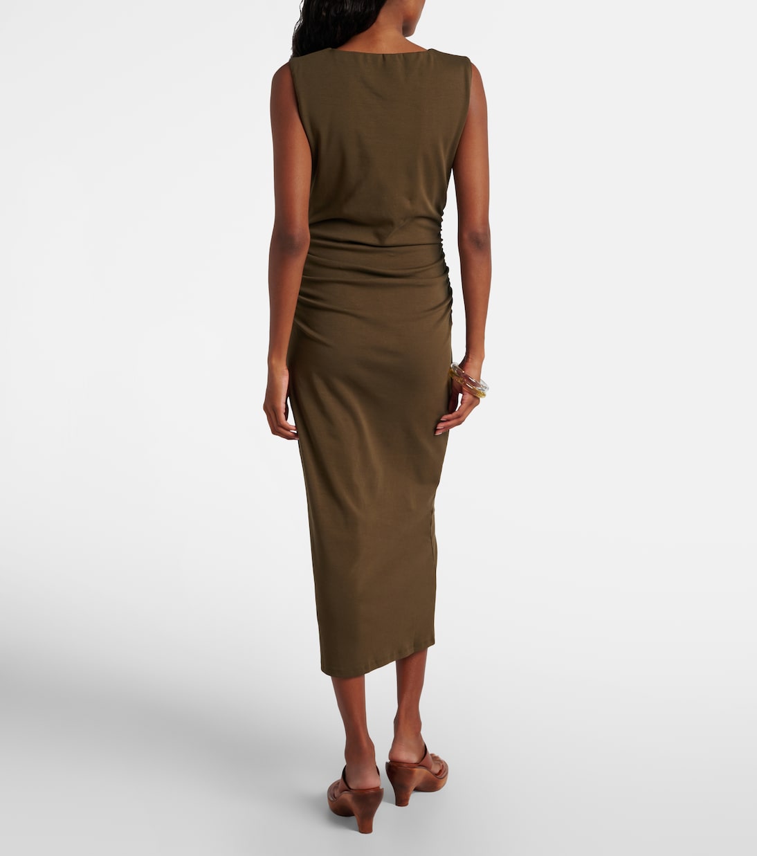Charissa ruched cotton-blend midi dress | Veronica Beard