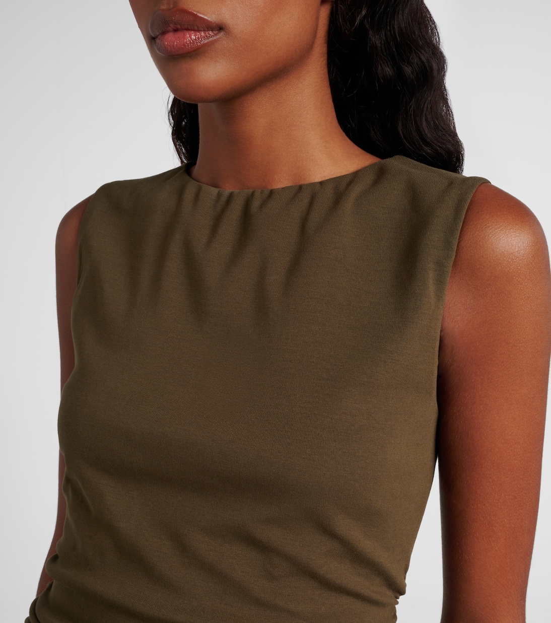 Charissa ruched cotton-blend midi dress | Veronica Beard