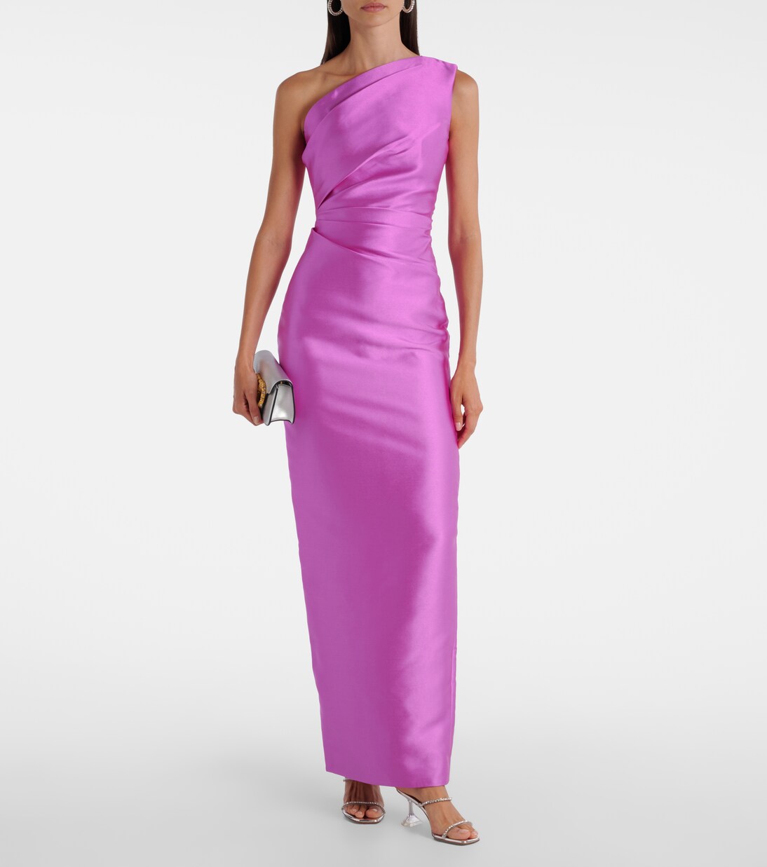 Kira draped satin gown | Solace London