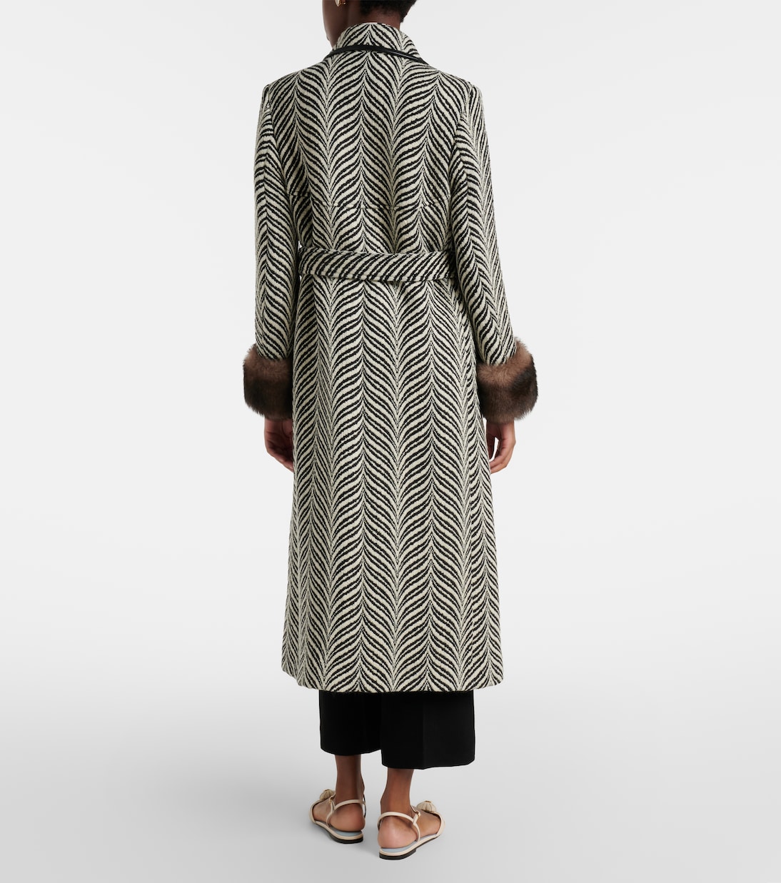 Cappotto VGold in misto lana con shearling | Valentino