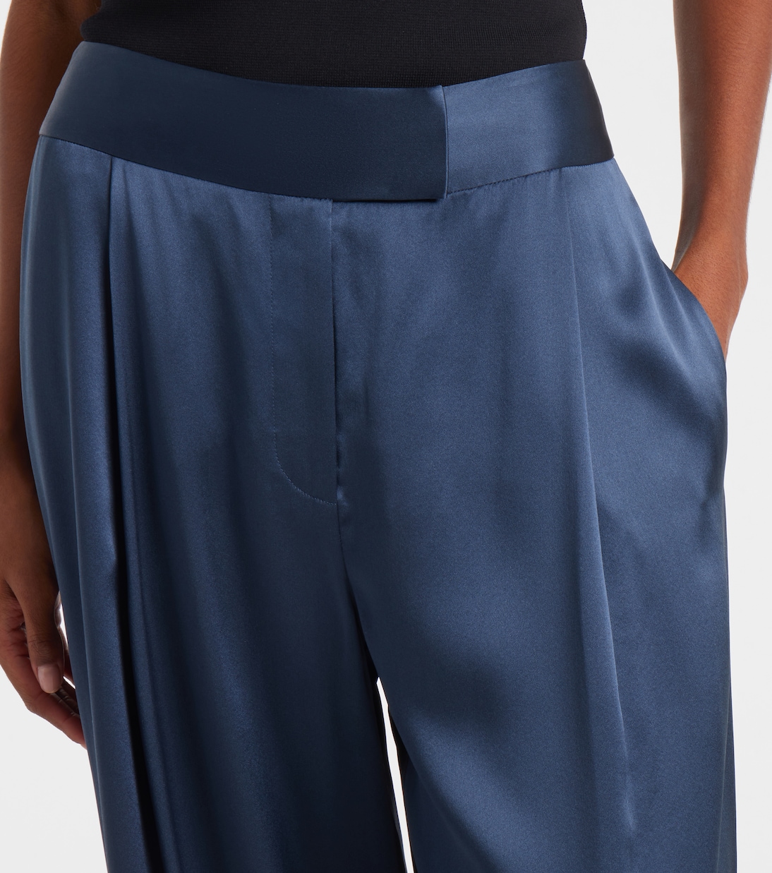 High-rise silk wide-leg pants | The Sei