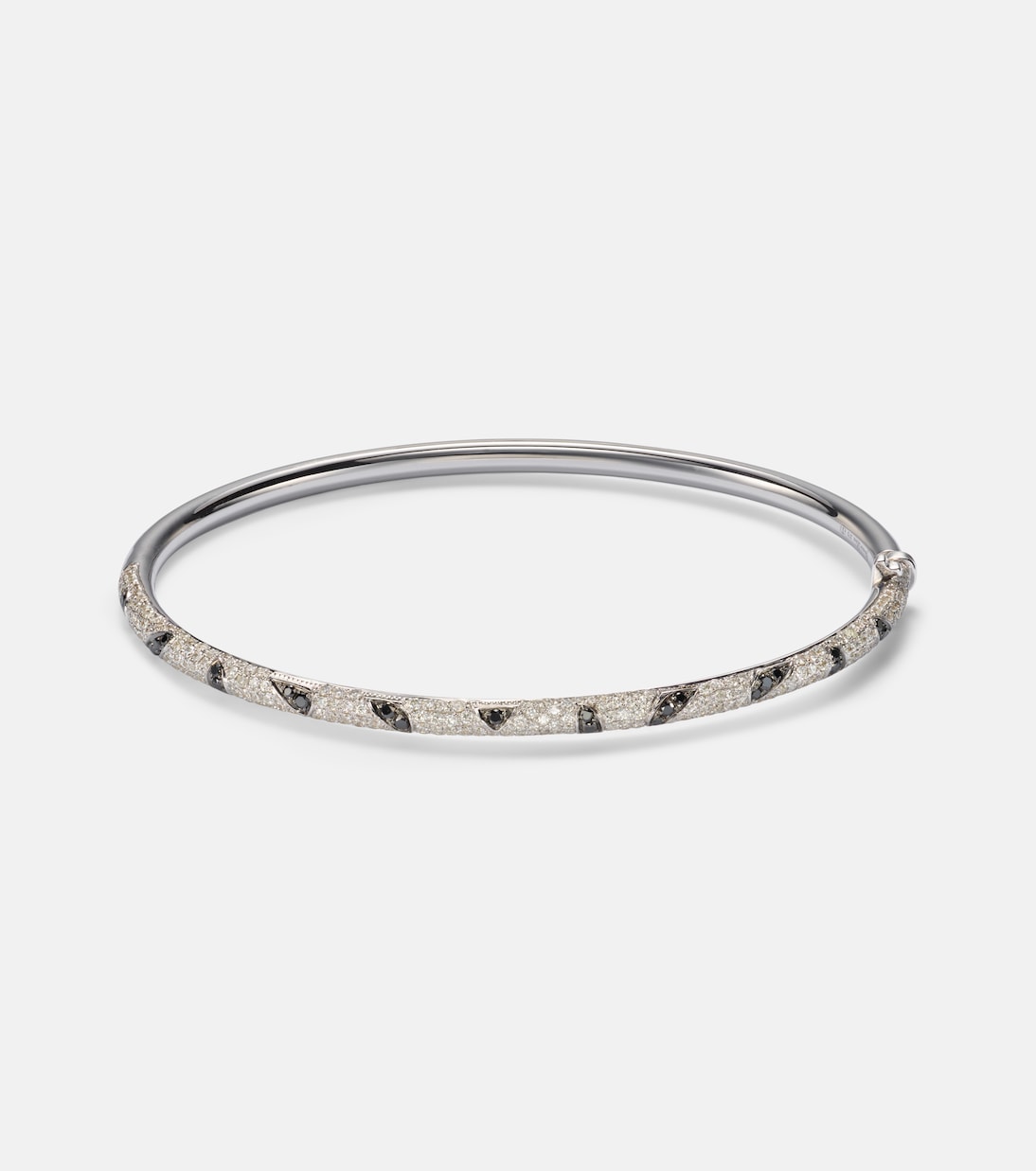 Jonc Zèbre 9kt white gold bracelet with diamonds  | Yvonne Léon