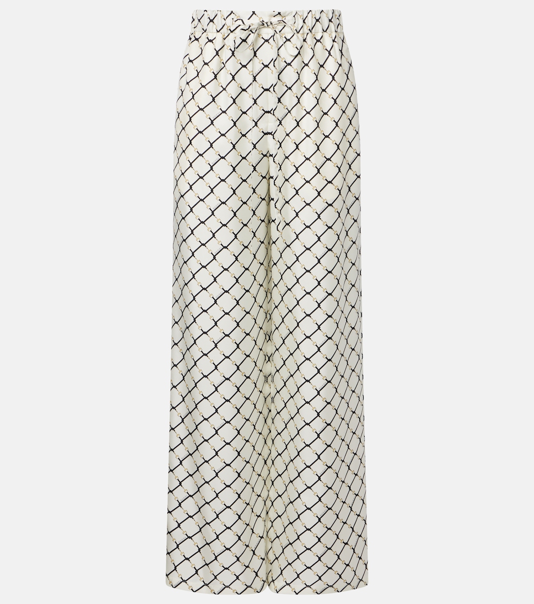 Horsebit silk twill wide-leg pants | Gucci