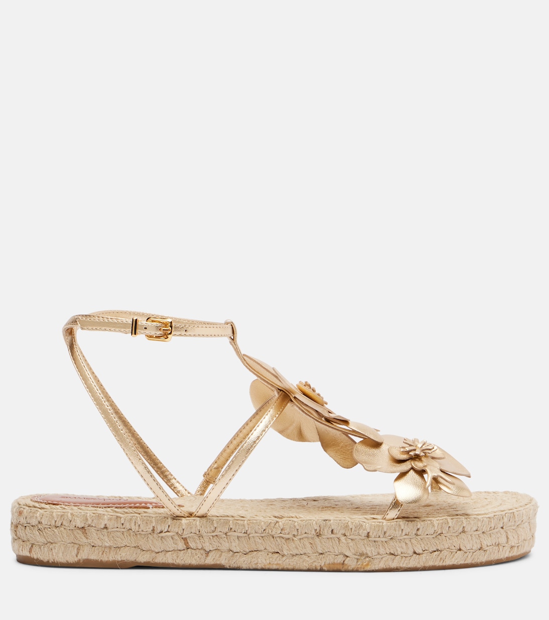 Floral-appliqué leather espadrille sandals | Zimmermann