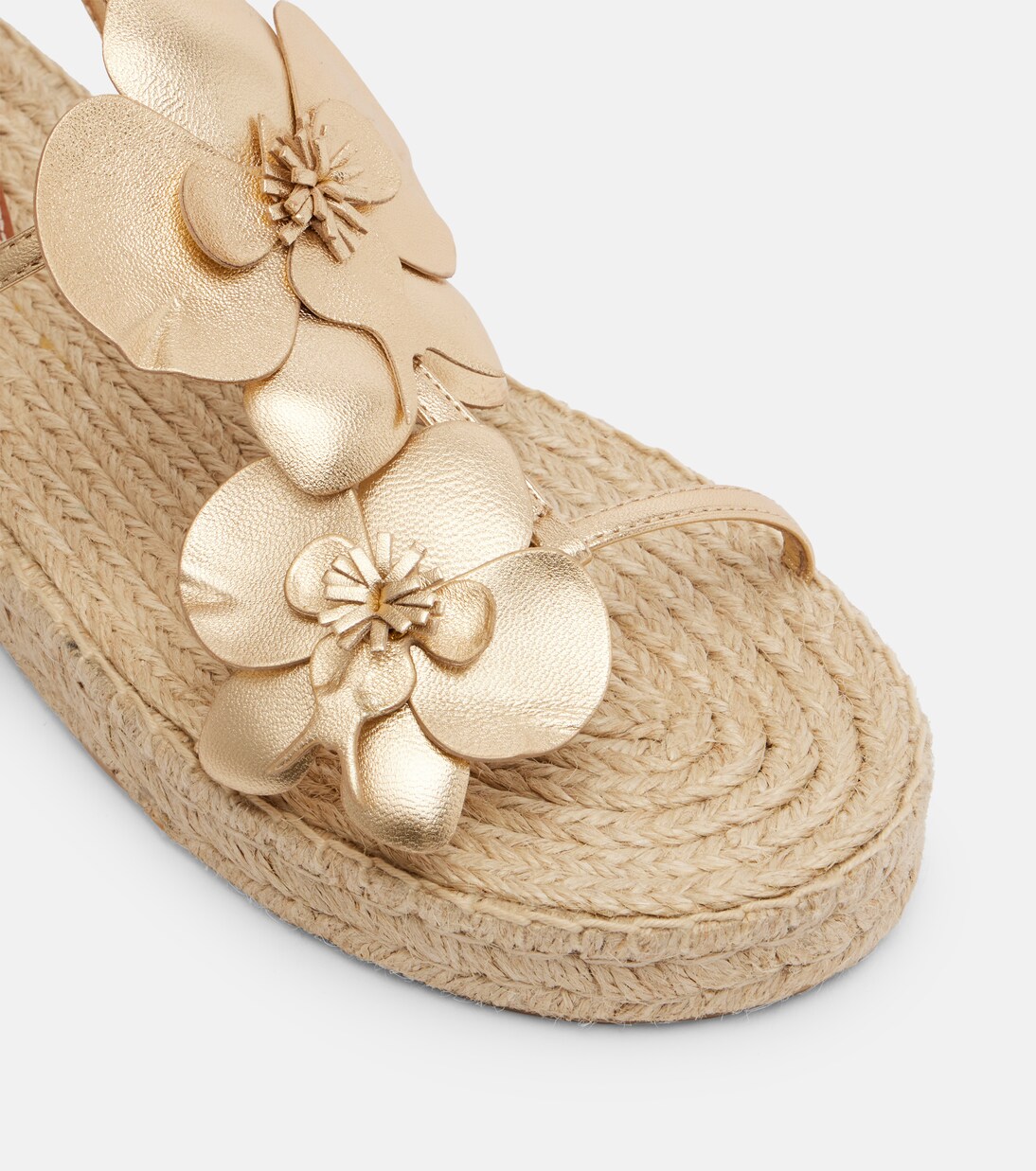 Floral-appliqué leather espadrille sandals | Zimmermann