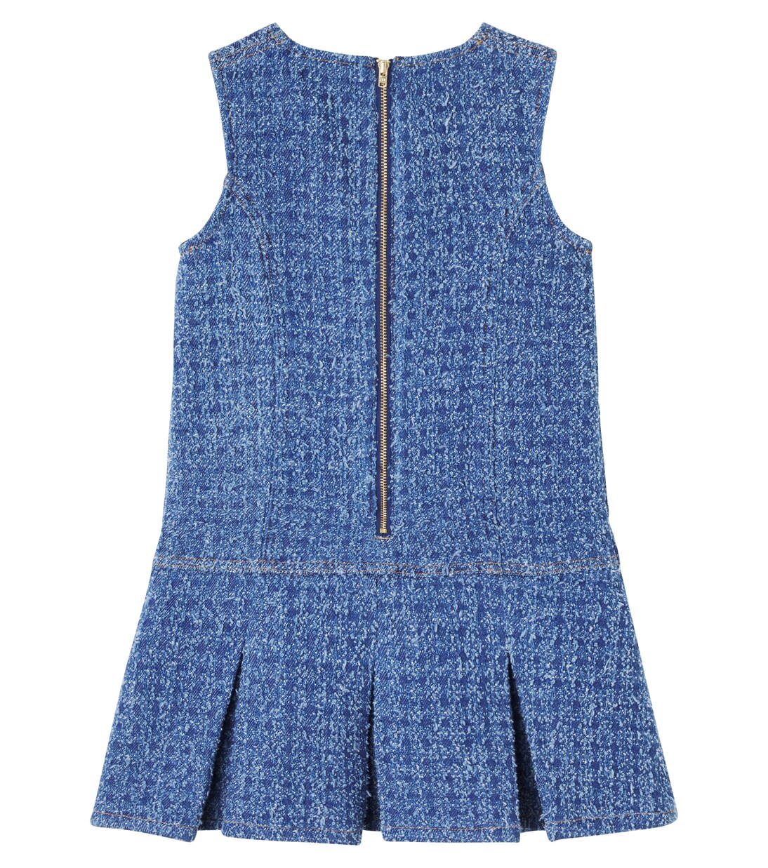 Pleated denim dress | Self-Portrait Kids