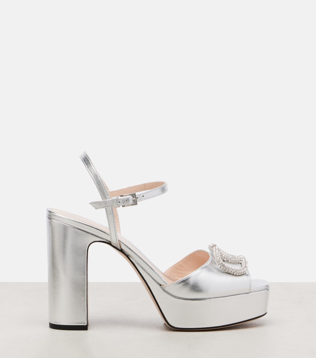 VLogo crystal-embellished leather sandals | Valentino Garavani