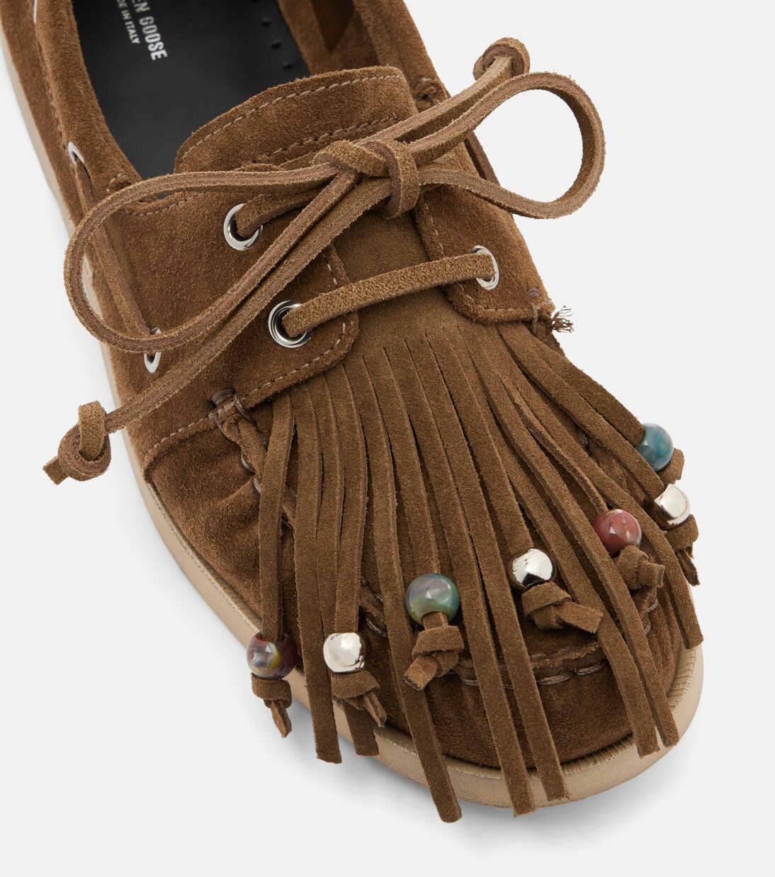 Embellished suede boat shoes | Golden Goose