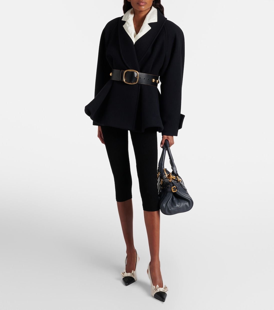 Alba 75 bow-detail leather slingback pumps | Chloé