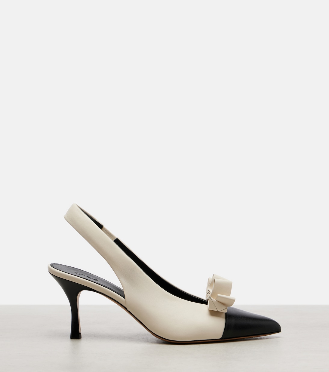 Alba 75 bow-detail leather slingback pumps | Chloé