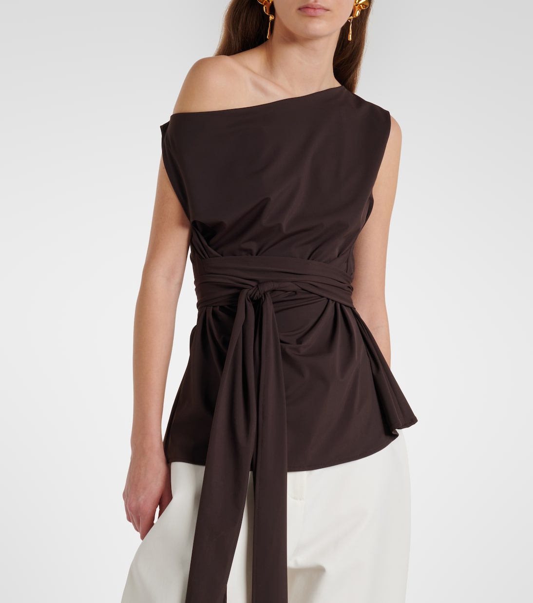 One-shoulder jersey wrap top | Róhe