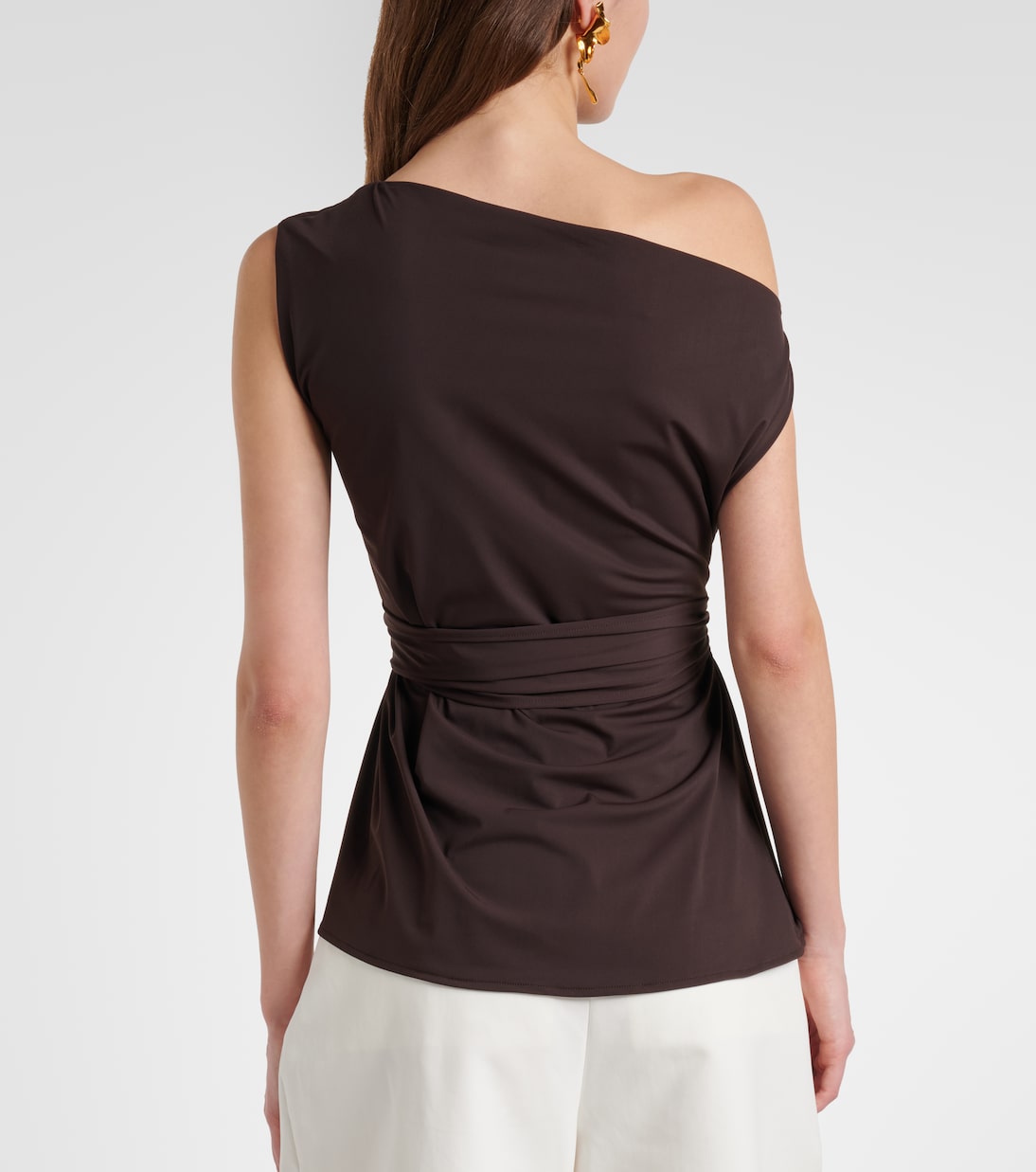 One-shoulder jersey wrap top | Róhe