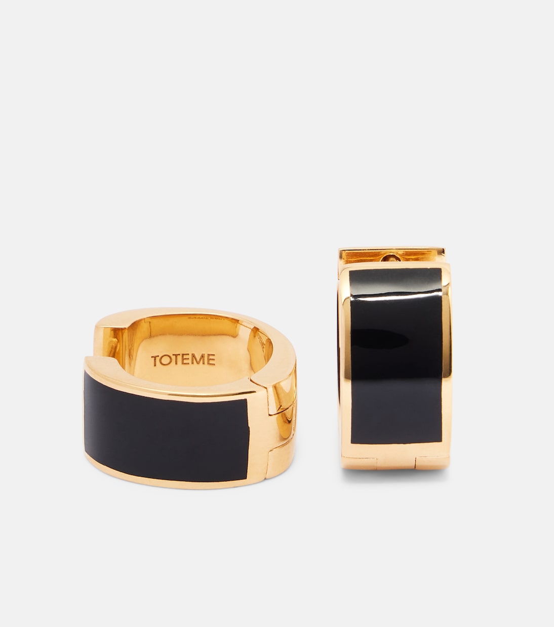 Signature enamel gold-plated hoop earrings | Toteme