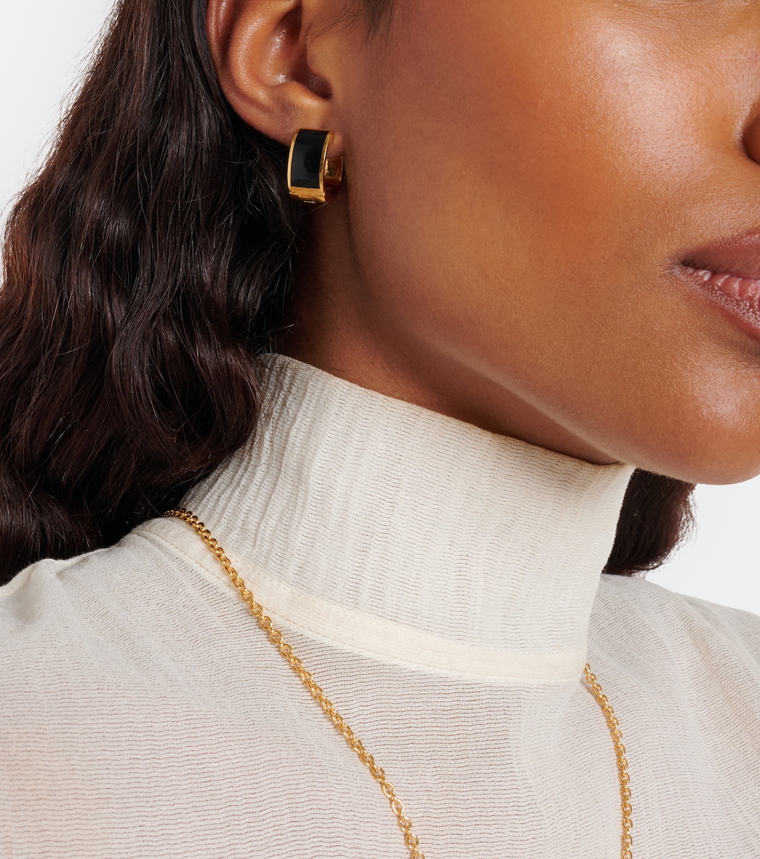 Signature enamel gold-plated hoop earrings | Toteme