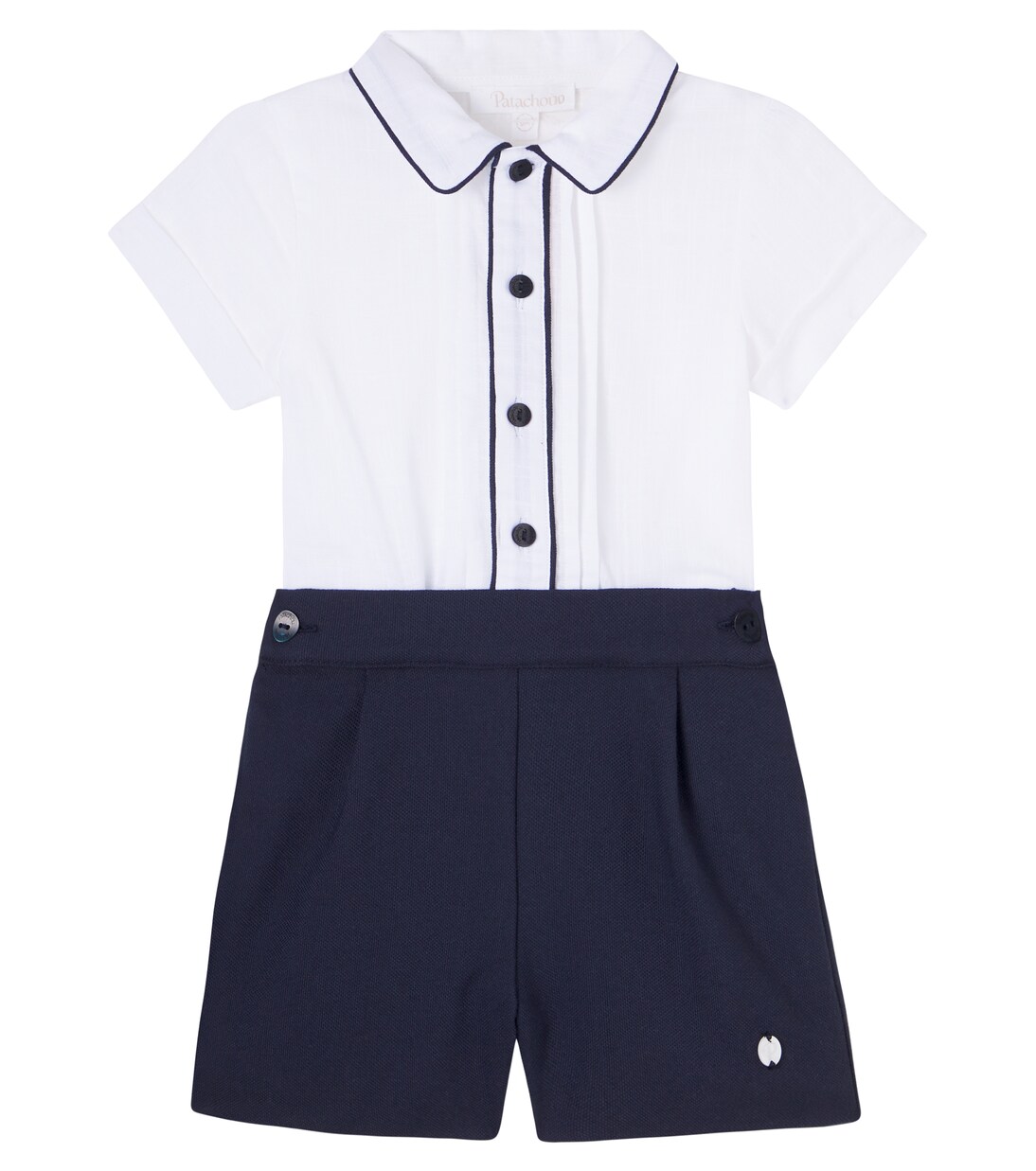 Baby cotton-blend shirt and shorts set | Patachou