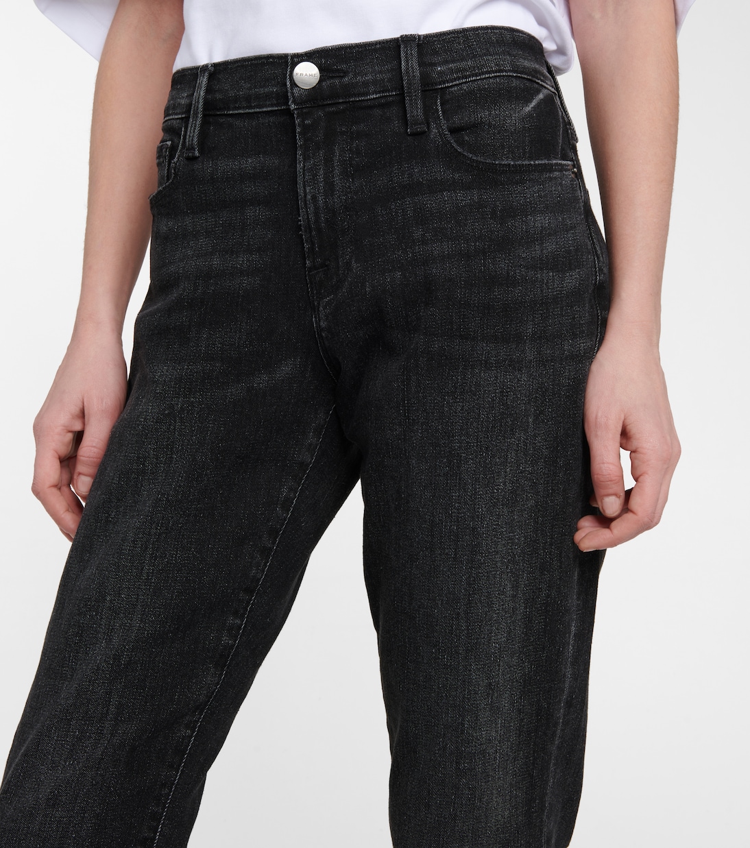 Le Garçon cropped mid-rise skinny jeans | Frame