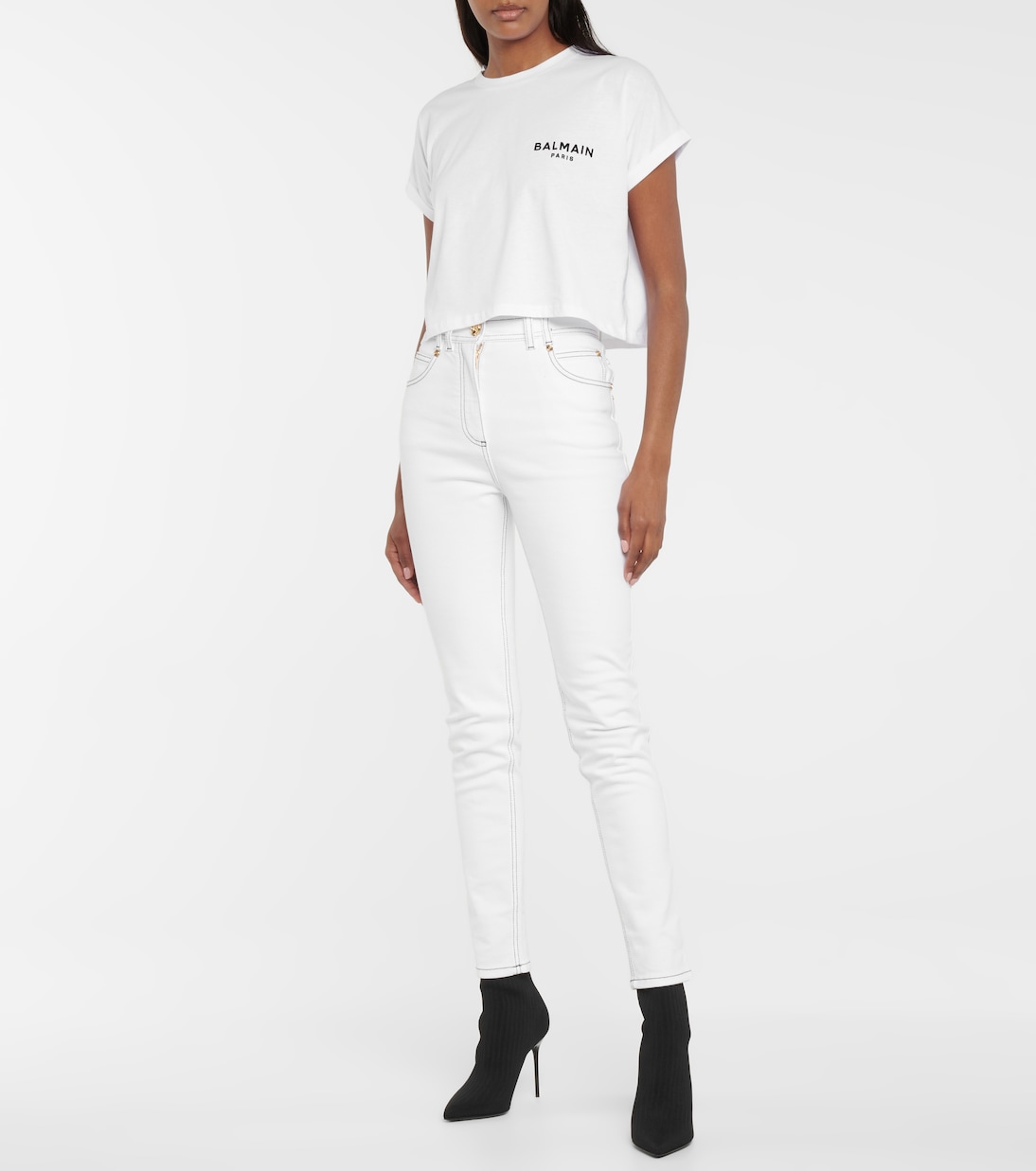 Camiseta de algodón con logo | Balmain