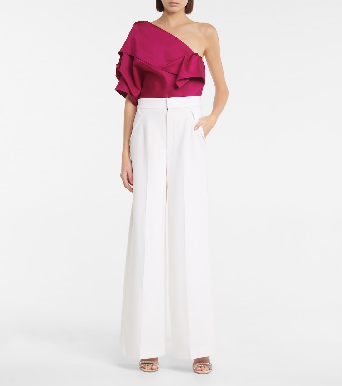 Williamston wool crêpe wide-leg pants | Roland Mouret
