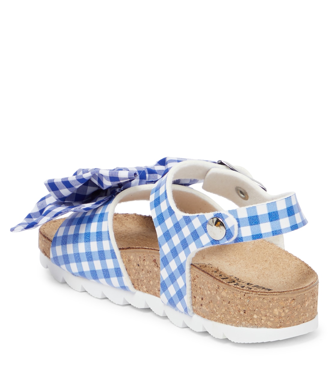 Bow-trimmed checked sandals | Monnalisa