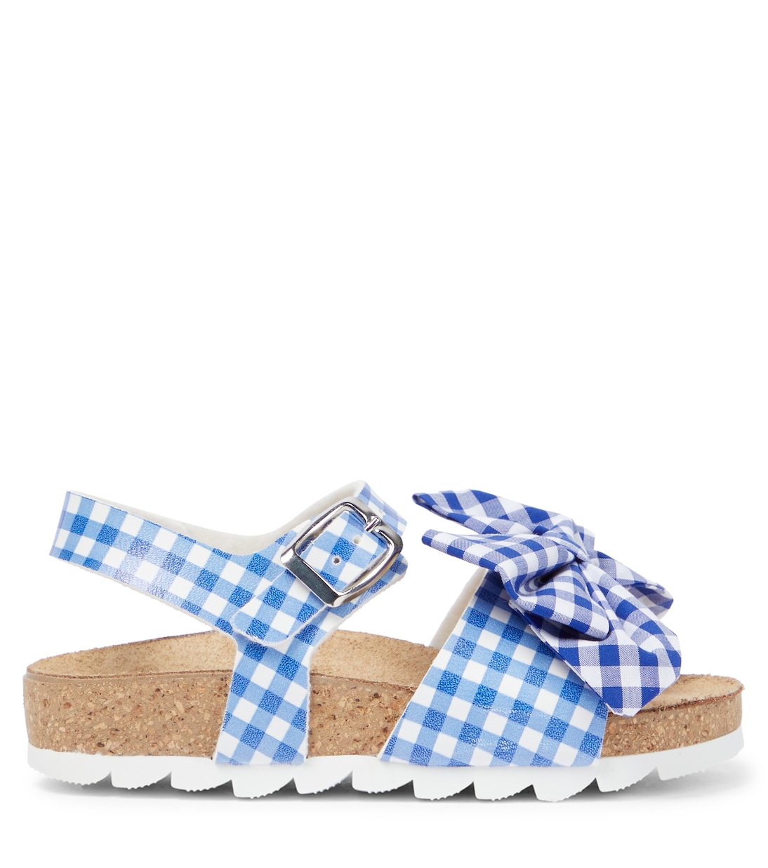 Bow-trimmed checked sandals | Monnalisa
