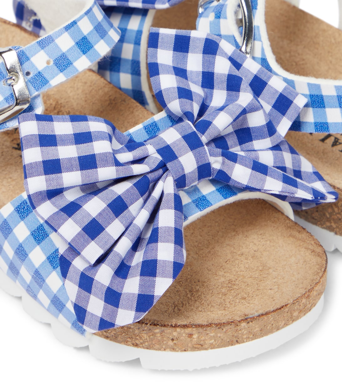 Bow-trimmed checked sandals | Monnalisa