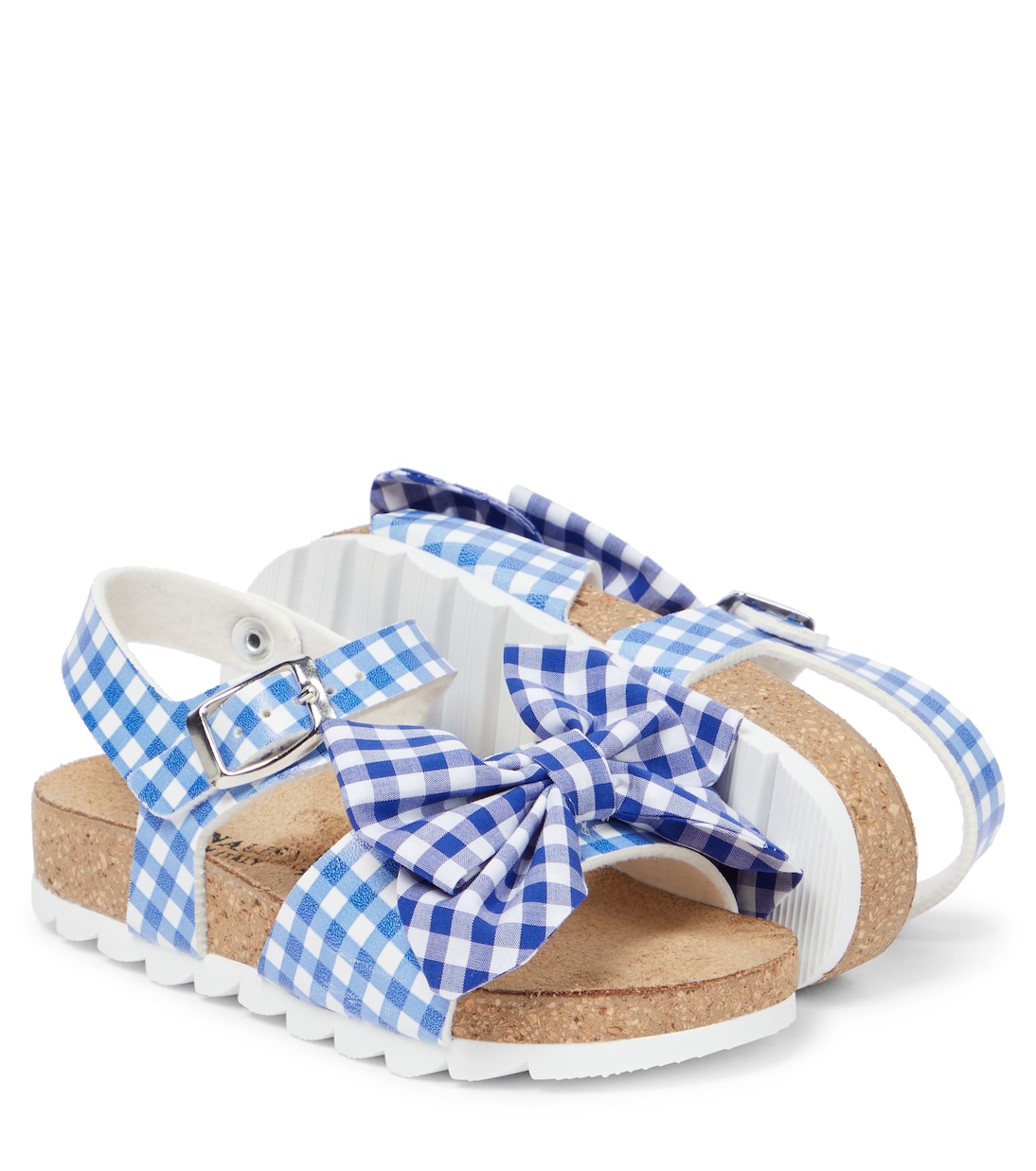 Bow-trimmed checked sandals | Monnalisa