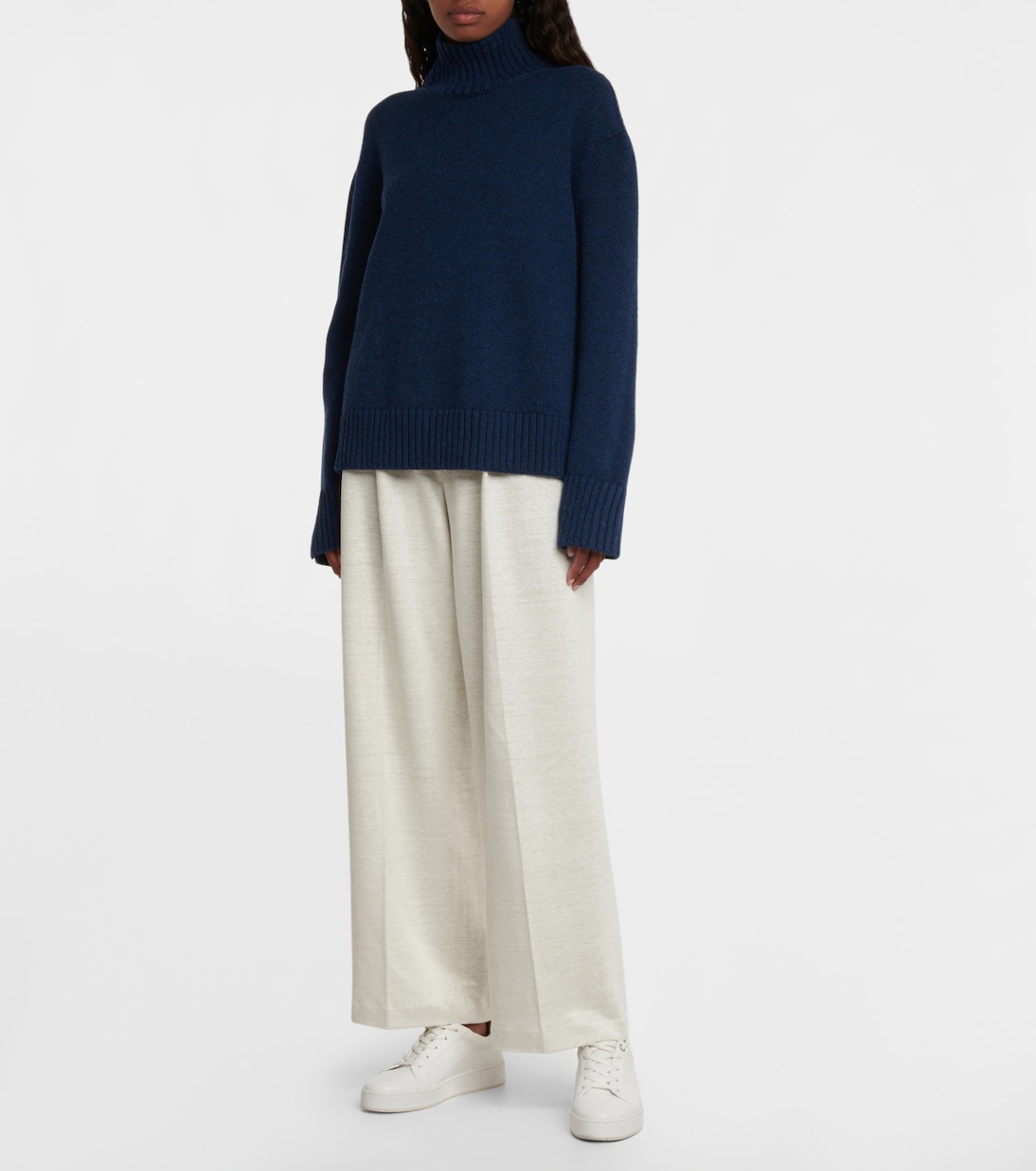 High-rise linen straight pants | Loro Piana