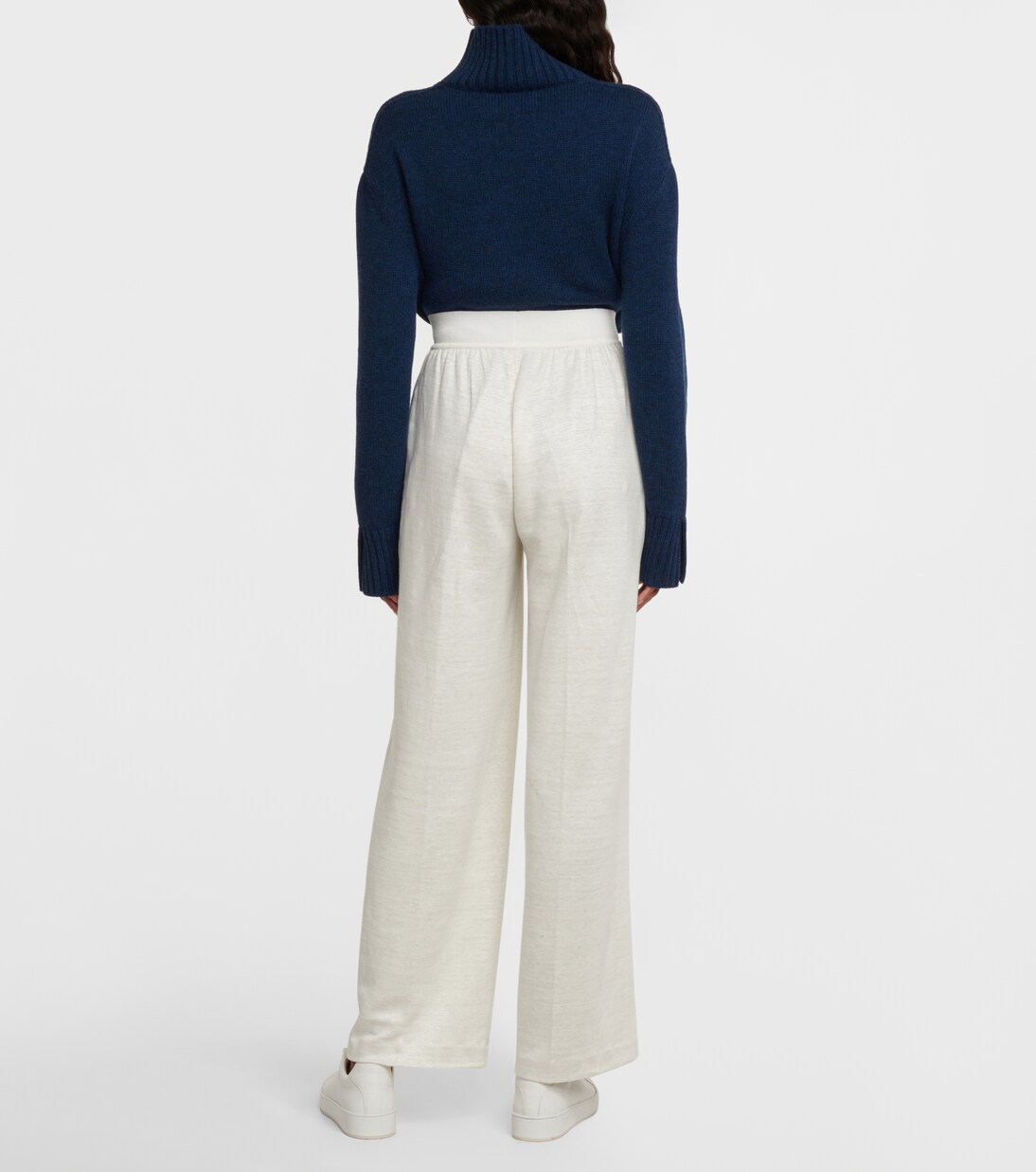 High-rise linen straight pants | Loro Piana