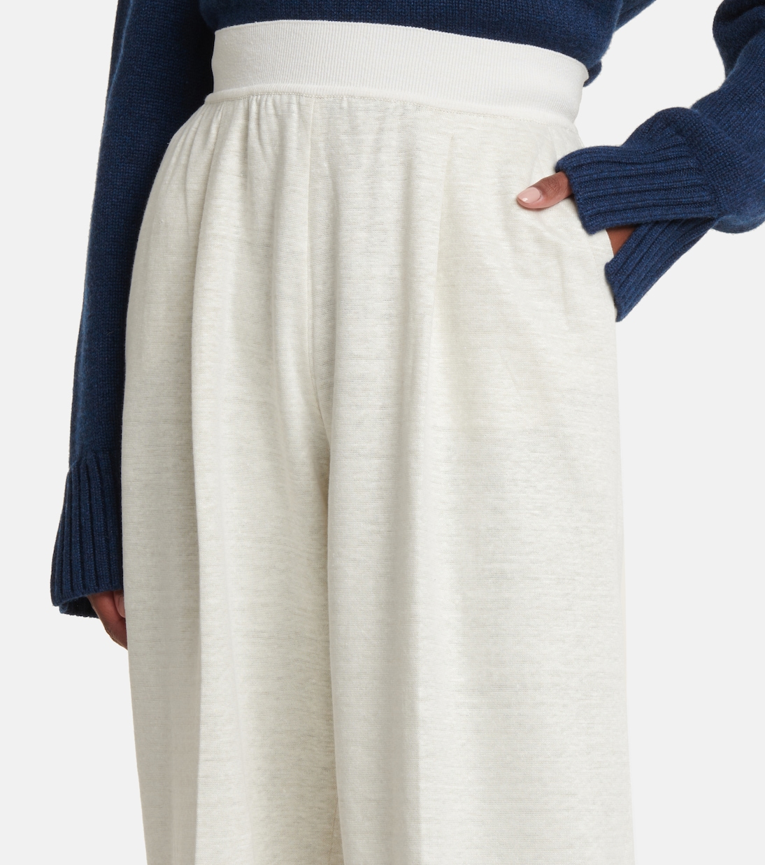 High-rise linen straight pants | Loro Piana