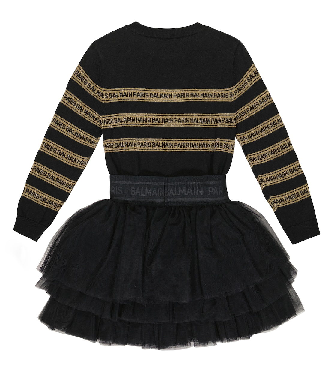 Pulloverkleid mit Tüll | Balmain Kids