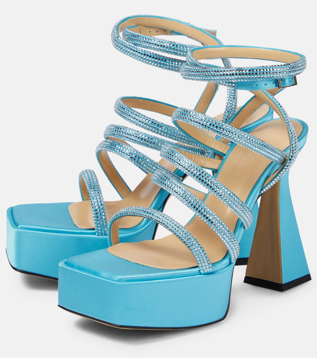 Sydney embellished satin platform sandals | Mach & Mach