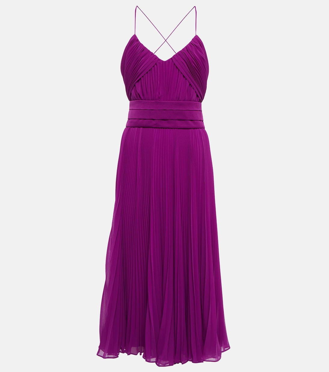 Clarino pleated georgette midi dress | Max Mara