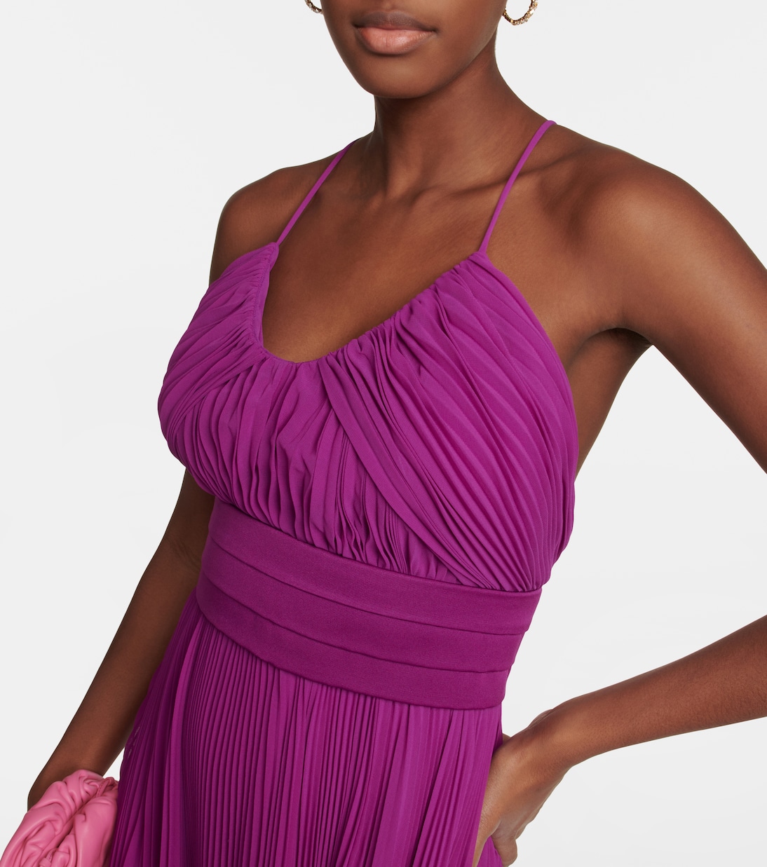 Clarino pleated georgette midi dress | Max Mara
