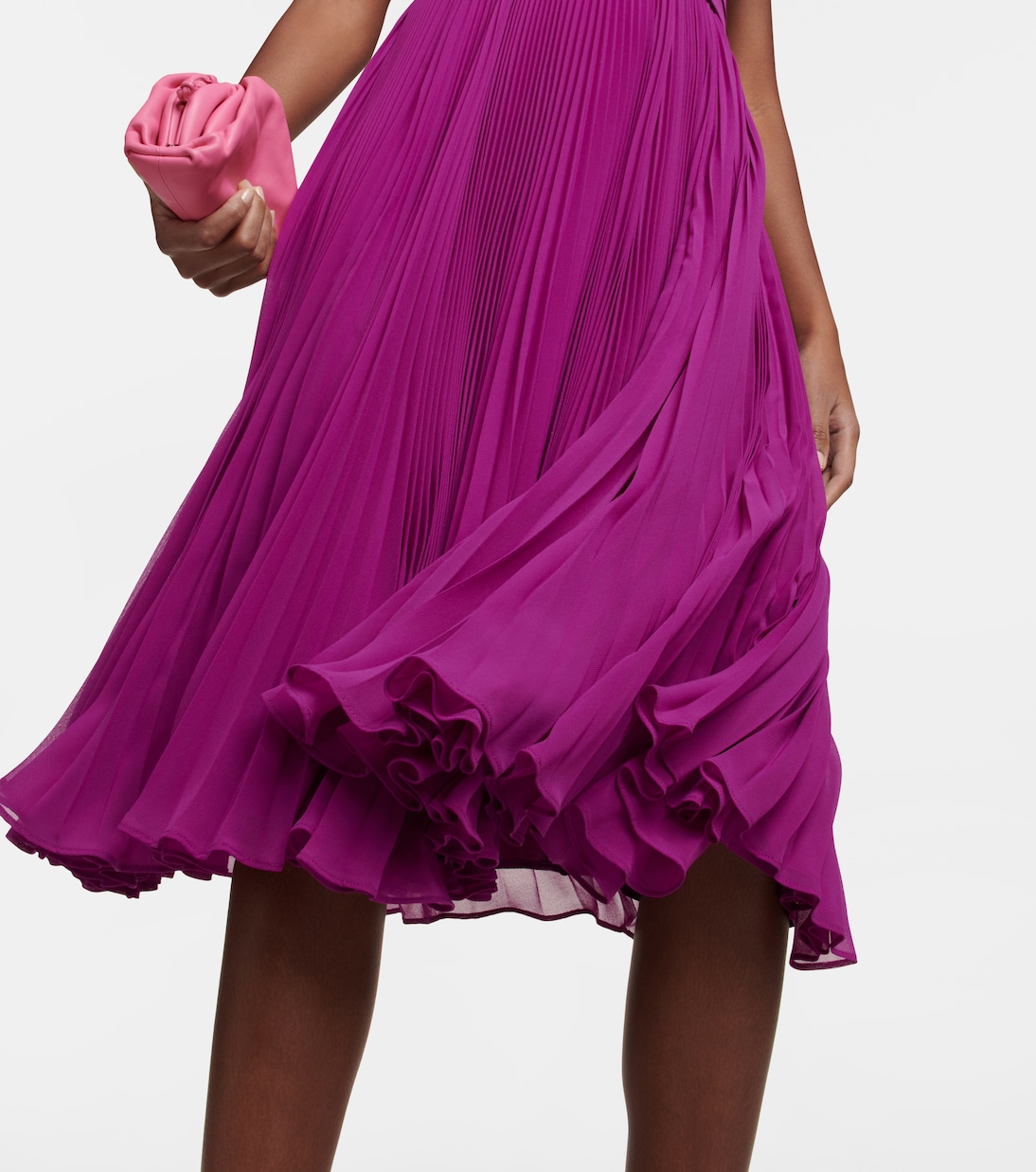 Clarino pleated georgette midi dress | Max Mara