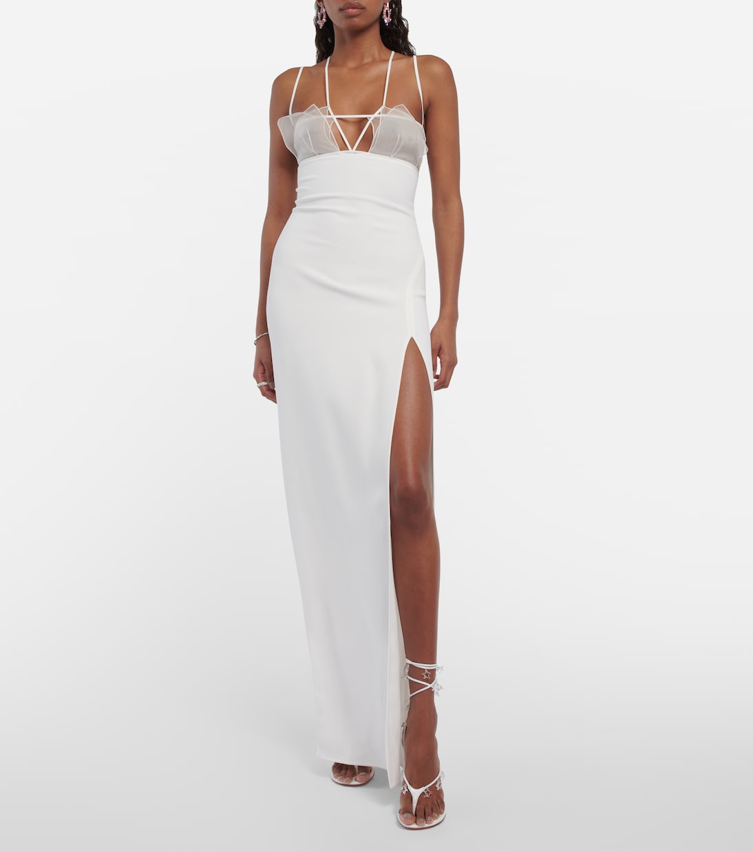Bridal cutout crêpe gown | Nensi Dojaka
