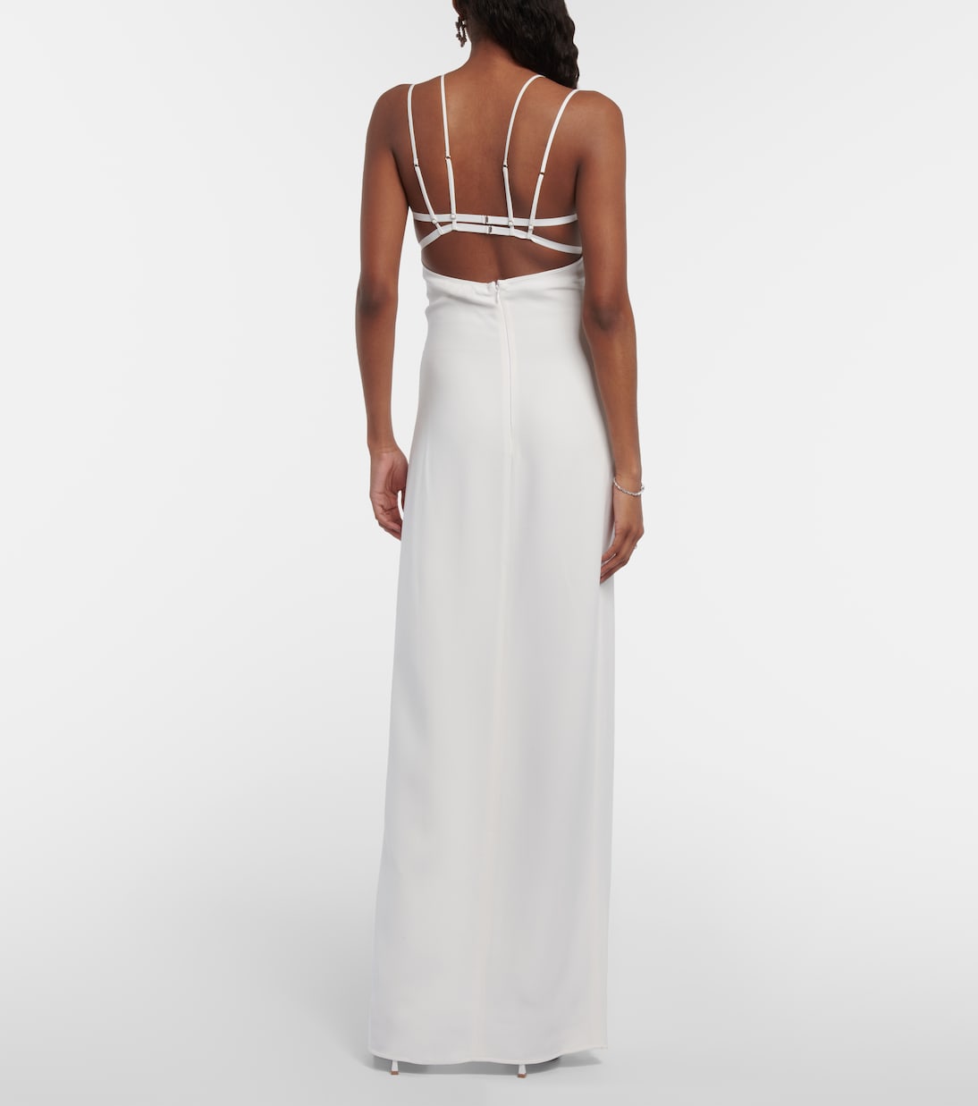Bridal cutout crêpe gown | Nensi Dojaka