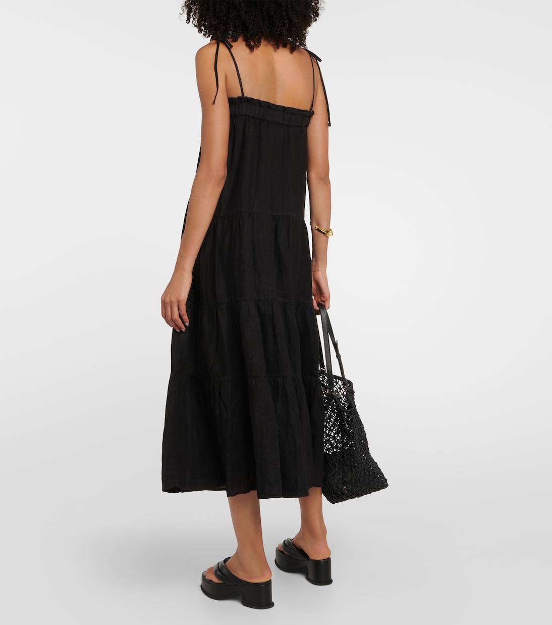 Charlie tiered linen maxi dress | Velvet