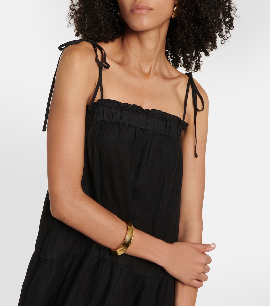 Charlie tiered linen maxi dress | Velvet