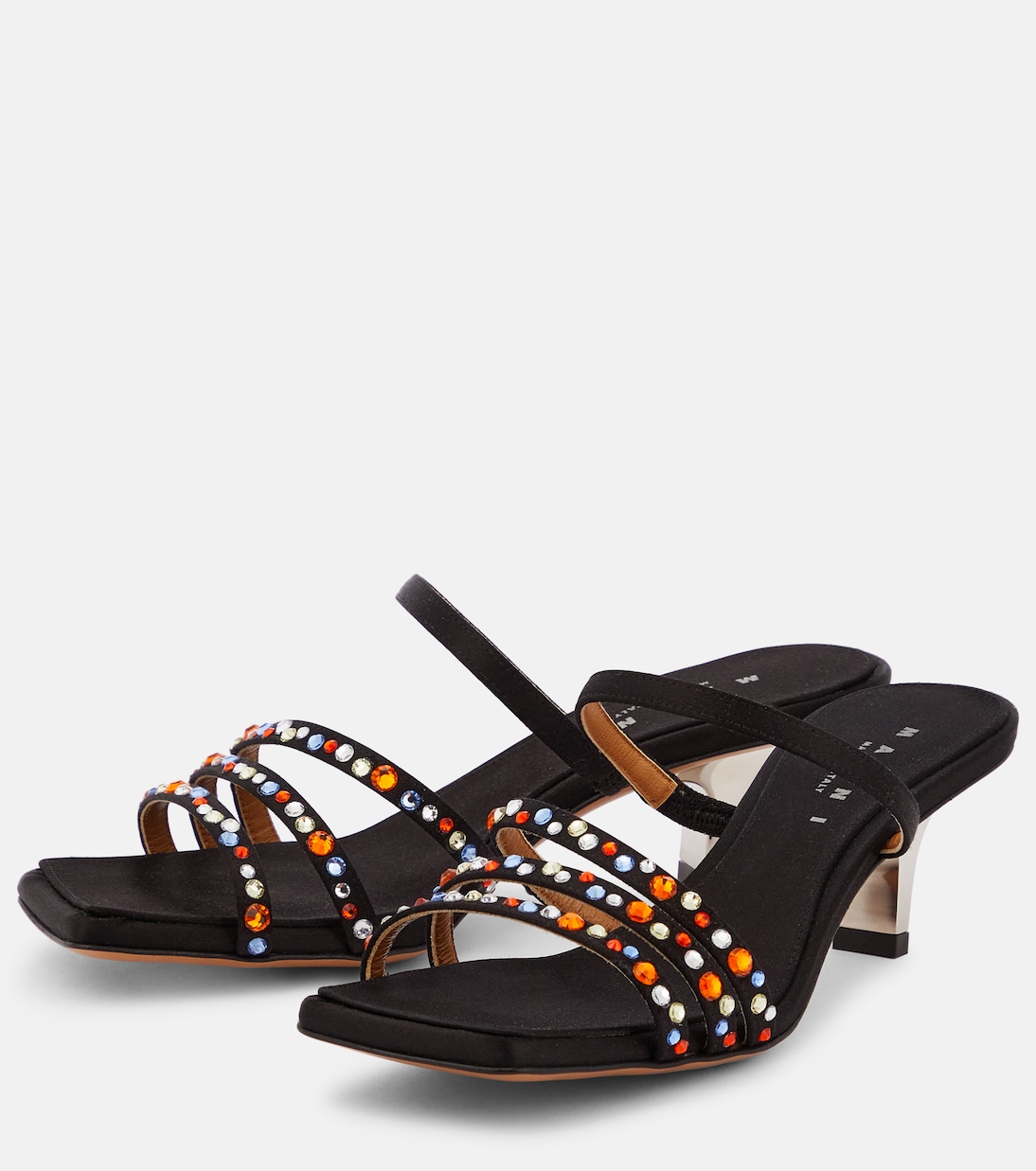 Melrose crystal-embellished satin mules | Marni